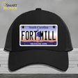 Fort Mill South Carolina Novelty License Plate Hat Mesh / Black