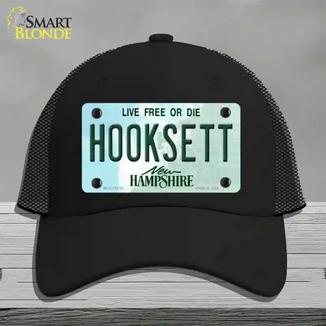 Hooksett New Hampshire Novelty License Plate Hat Mesh / Black