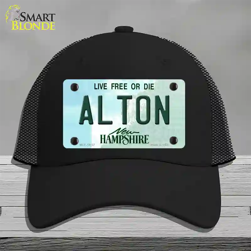 Alton New Hampshire Novelty License Plate Hat Mesh / Black