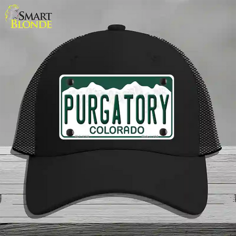 Purgatory Colorado Novelty License Plate Hat Mesh / Black