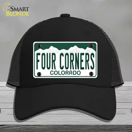 Four Corners Colorado Novelty License Plate Hat Mesh / Black