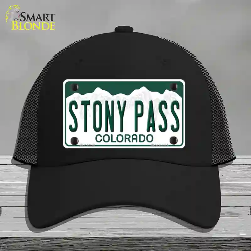 Stony Pass Colorado Novelty License Plate Hat Mesh / Black