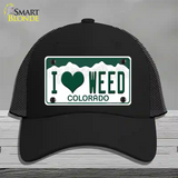 I Love Weed Colorado Novelty License Plate Hat Mesh / Black