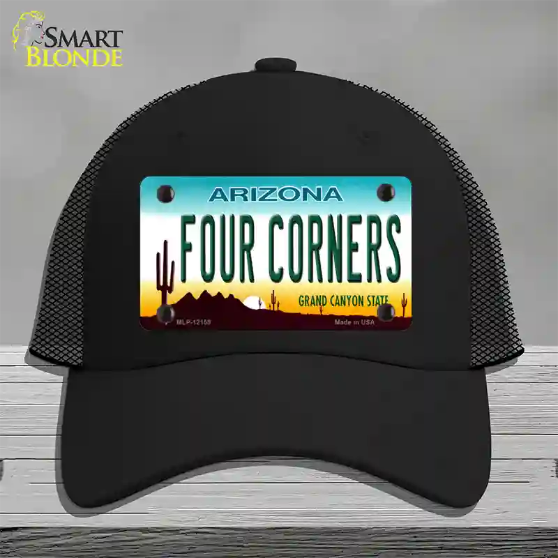 Four Corners Arizona Novelty License Plate Hat Mesh / Black