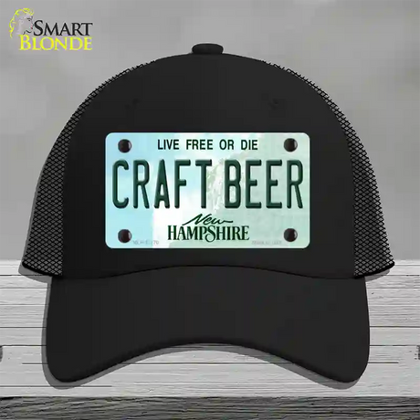 Craft Beer New Hampshire Novelty License Plate Hat Mesh / Black