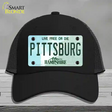 Pittsburg New Hampshire Novelty License Plate Hat Mesh / Black