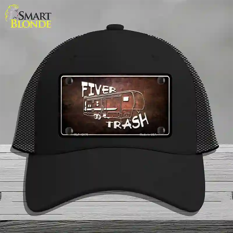 Fiver Trash Novelty License Plate Hat Mesh / Black