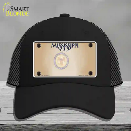 Mississippi Great Seal Blank Novelty License Plate Hat Mesh / Black