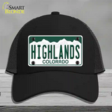 Highlands Colorado Novelty License Plate Hat Mesh / Black