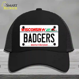 Badgers Wisconsin Novelty License Plate Hat Mesh / Black