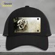 Black and White Rose Novelty License Plate Hat Mesh / Black