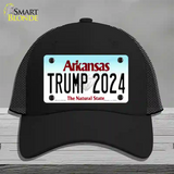 Trump 2024 Arkansas Novelty License Plate Hat Mesh / Black