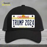 Trump 2024 California Novelty License Plate Hat Mesh / Black