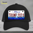 Trump 2024 Illinois Novelty License Plate Hat Mesh / Black