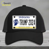 Trump 2024 Indiana Novelty License Plate Hat Mesh / Black