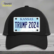 Trump 2024 Kansas Novelty License Plate Hat Mesh / Black