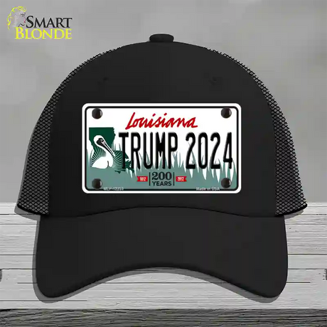 Trump 2024 Louisiana Novelty License Plate Hat Mesh / Black