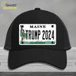 Trump 2024 Maine Novelty License Plate Hat Mesh / Black