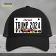 Trump 2024 Maryland Novelty License Plate Hat Mesh / Black