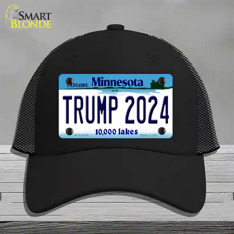 Trump 2024 Minnesota Novelty License Plate Hat Mesh / Black