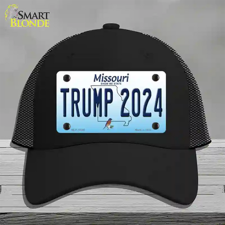 Trump 2024 Missouri Novelty License Plate Hat Mesh / Black