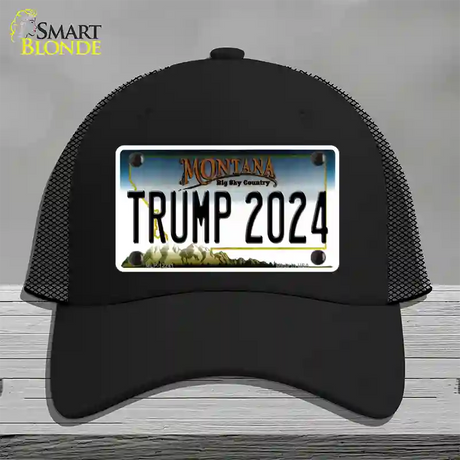 Trump 2024 Montana Novelty License Plate Hat Mesh / Black