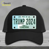 Trump 2024 New Hampshire Novelty License Plate Hat Mesh / Black