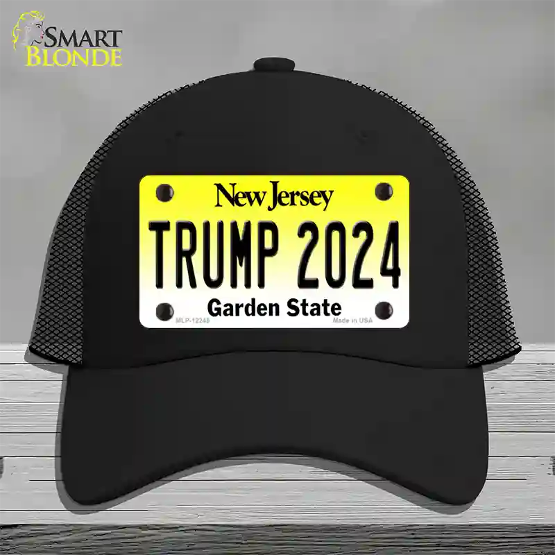 Trump 2024 New Jersey Novelty License Plate Hat Mesh / Black