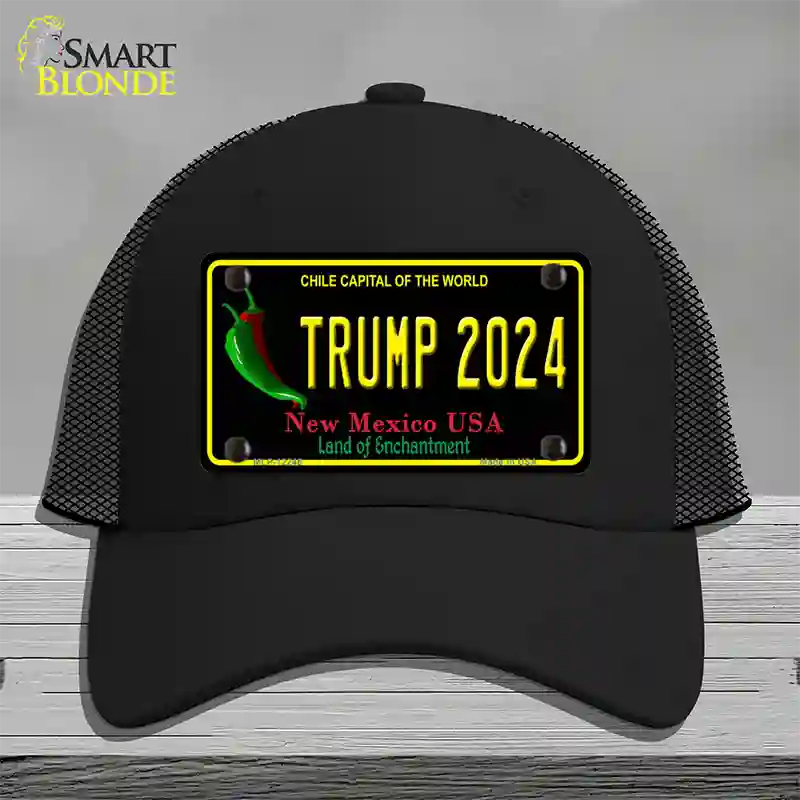 Trump 2024 New Mexico Novelty License Plate Hat Mesh / Black