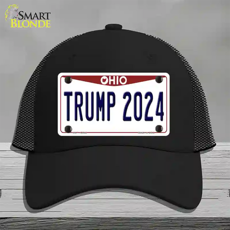 Trump 2024 Ohio Novelty License Plate Hat Mesh / Black