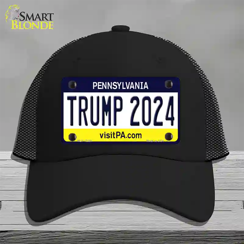 Trump 2024 Pennsylvania Novelty License Plate Hat Mesh / Black