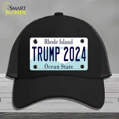 Trump 2024 Rhode Island Novelty License Plate Hat Mesh / Black