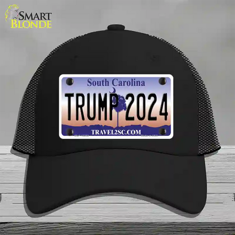 Trump 2024 South Carolina Novelty License Plate Hat Mesh / Black