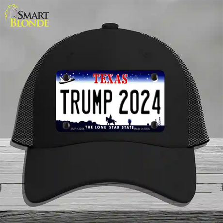 Trump 2024 Texas Novelty License Plate Hat Mesh / Black