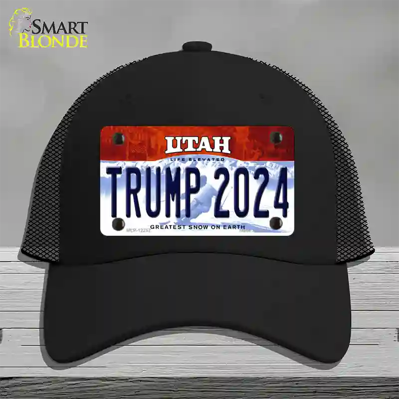 Trump 2024 Utah Novelty License Plate Hat Mesh / Black