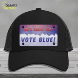 Hate Seeing Red Vote Blue Novelty License Plate Hat Mesh / Black