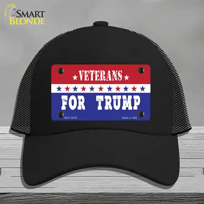 Veterans For Trump Novelty License Plate Hat Mesh / Black