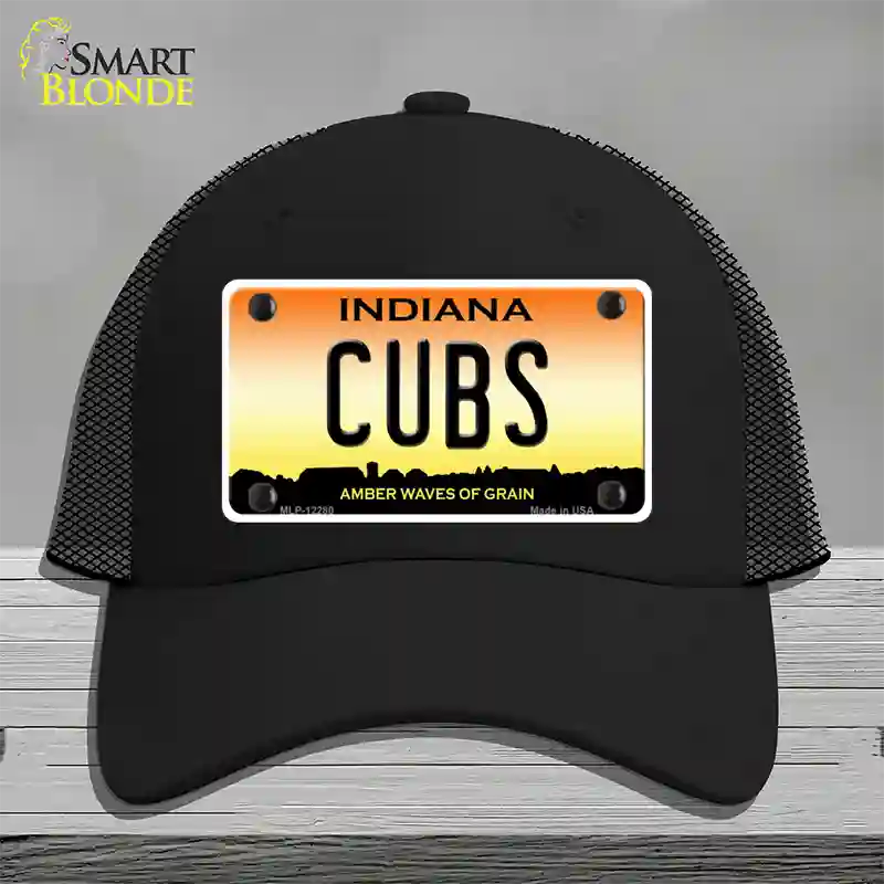 Cubs Indiana Novelty License Plate Hat Mesh / Black