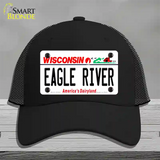 Wisconsin Eagle River Novelty License Plate Hat Mesh / Black