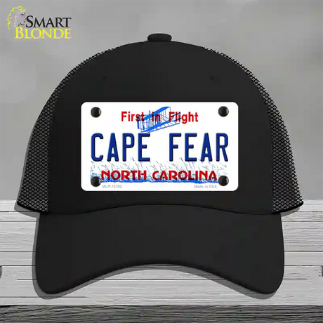 North Carolina Cape Fear Novelty License Plate Hat Mesh / Black