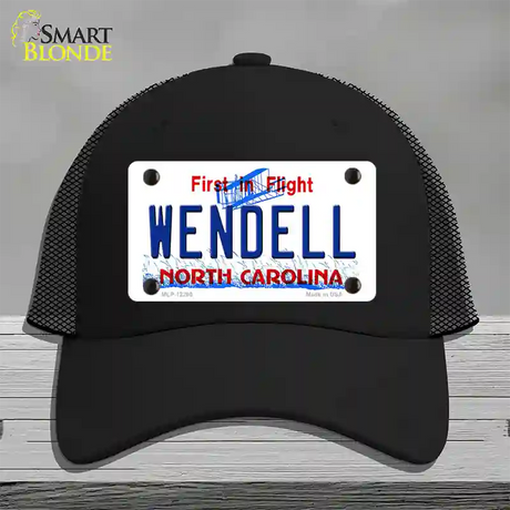 North Carolina Wendell Novelty License Plate Hat Mesh / Black