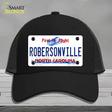 North Carolina Robersonville Novelty License Plate Hat Mesh / Black