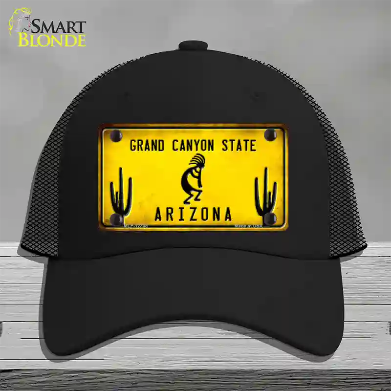 Arizona Kokopelli Yellow Novelty License Plate Hat Mesh / Black