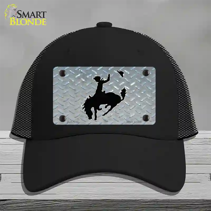 Bucking Bronco Novelty License Plate Hat Mesh / Black