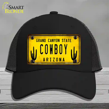 Arizona Cowboy Novelty License Plate Hat Mesh / Black