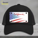 California Plate American Flag Novelty License Plate Hat Mesh / Black