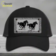 Two Running Horses Novelty License Plate Hat Mesh / Black