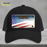 Montana with American Flag Novelty License Plate Hat Mesh / Black