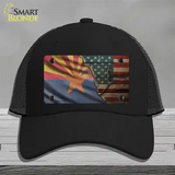 Arizona/American Flag Novelty License Plate Hat Mesh / Black