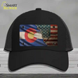 Colorado/American Flag Novelty License Plate Hat Mesh / Black